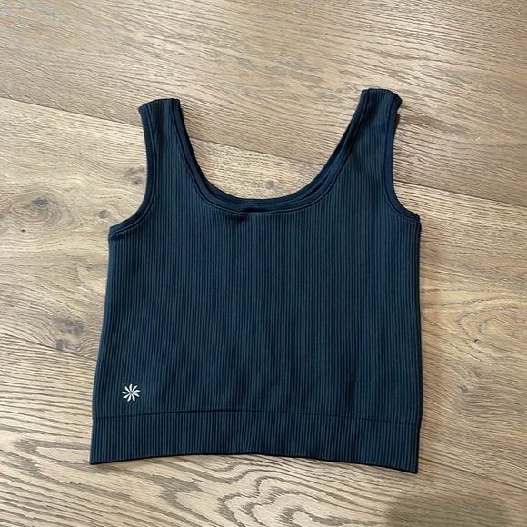 ATHLETA GIRL RISE ABOVE RIB CROP TANK SIZE M(8-10) BLACK - Picture 8 of 8